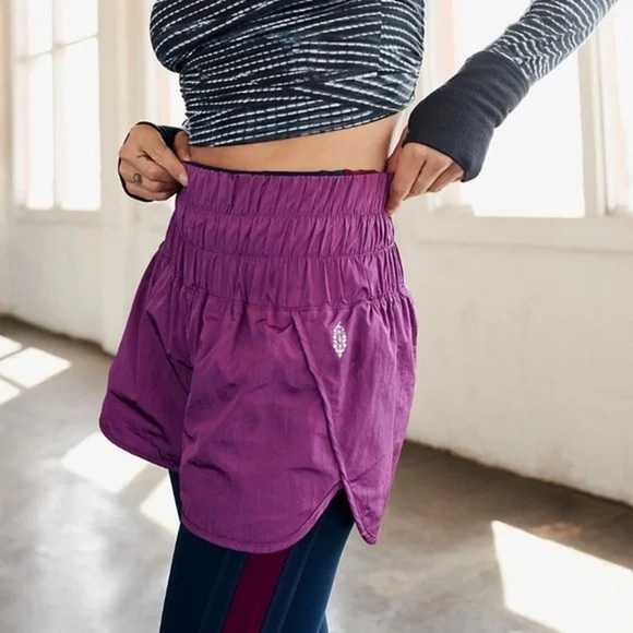 Free People Movement The Way Home Shorts purple athletic running shorts size S - Picture 1 of 10